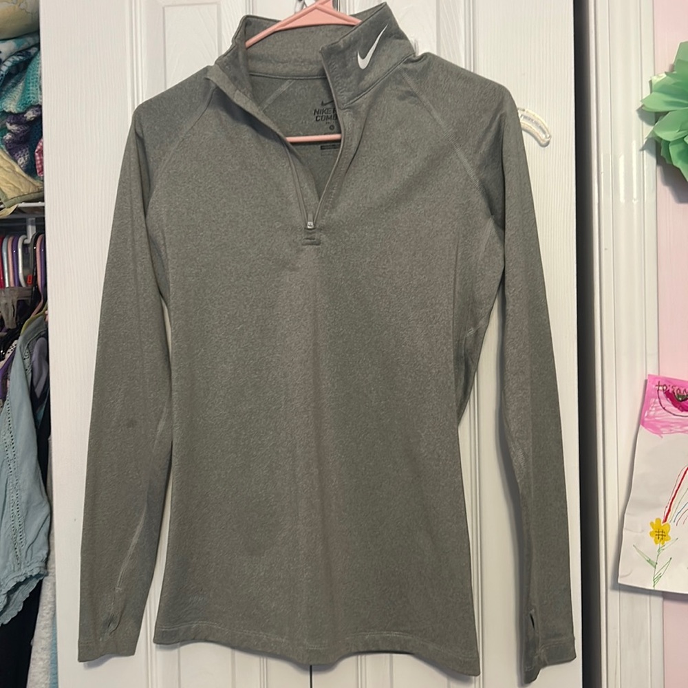 Nike gray dri-fit pullover quarter zip